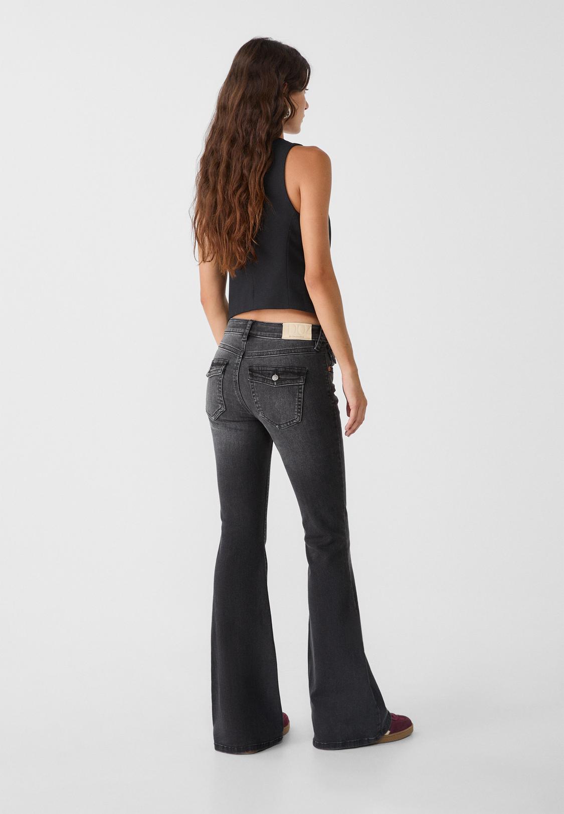 Flare Campana Stradivarius Jean Stradivarius Flare Negro De