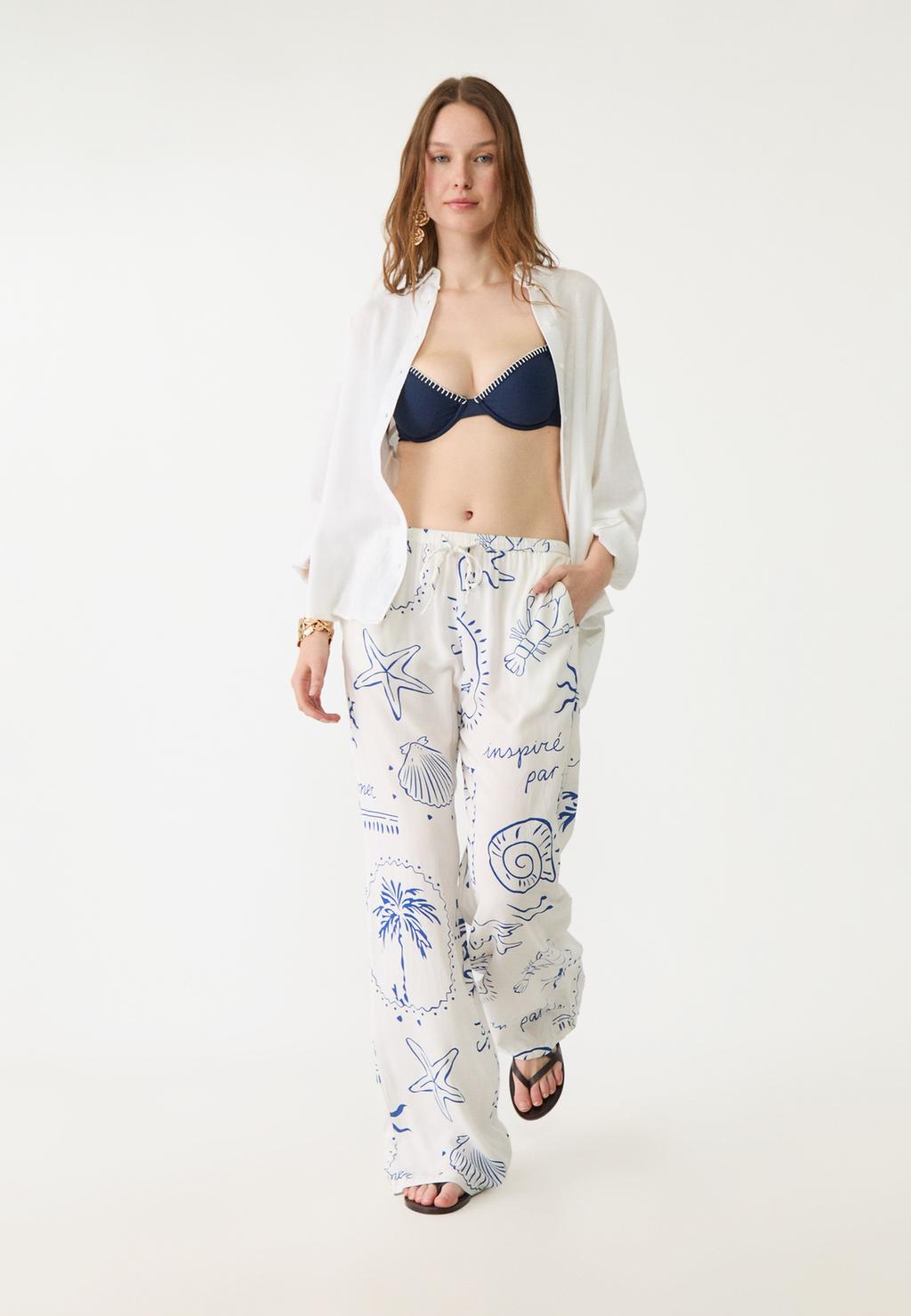 Lange soepele broek met print