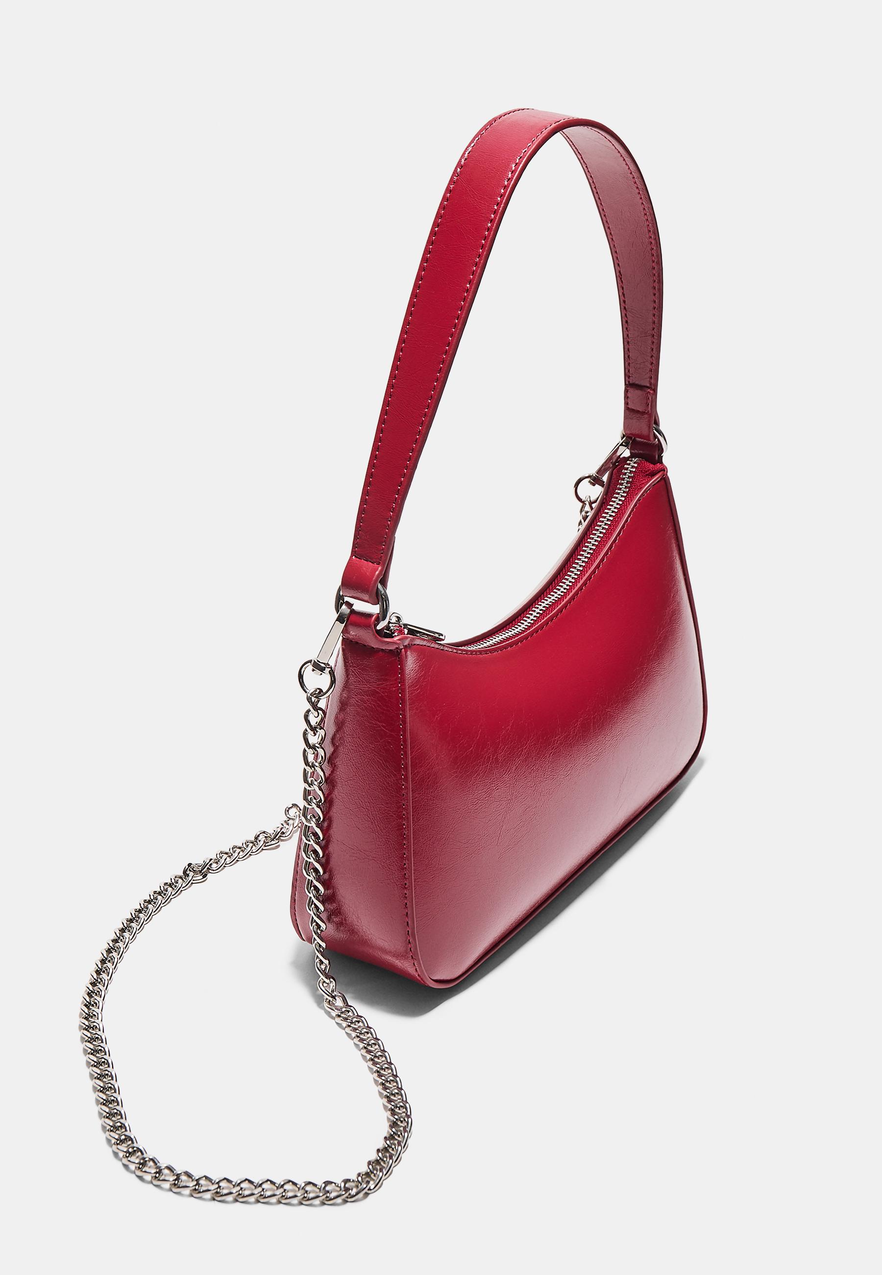 Long chain shoulder bag — Red