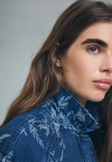 Floral jacquard jacket — MEDIUM BLUE DENIM 6