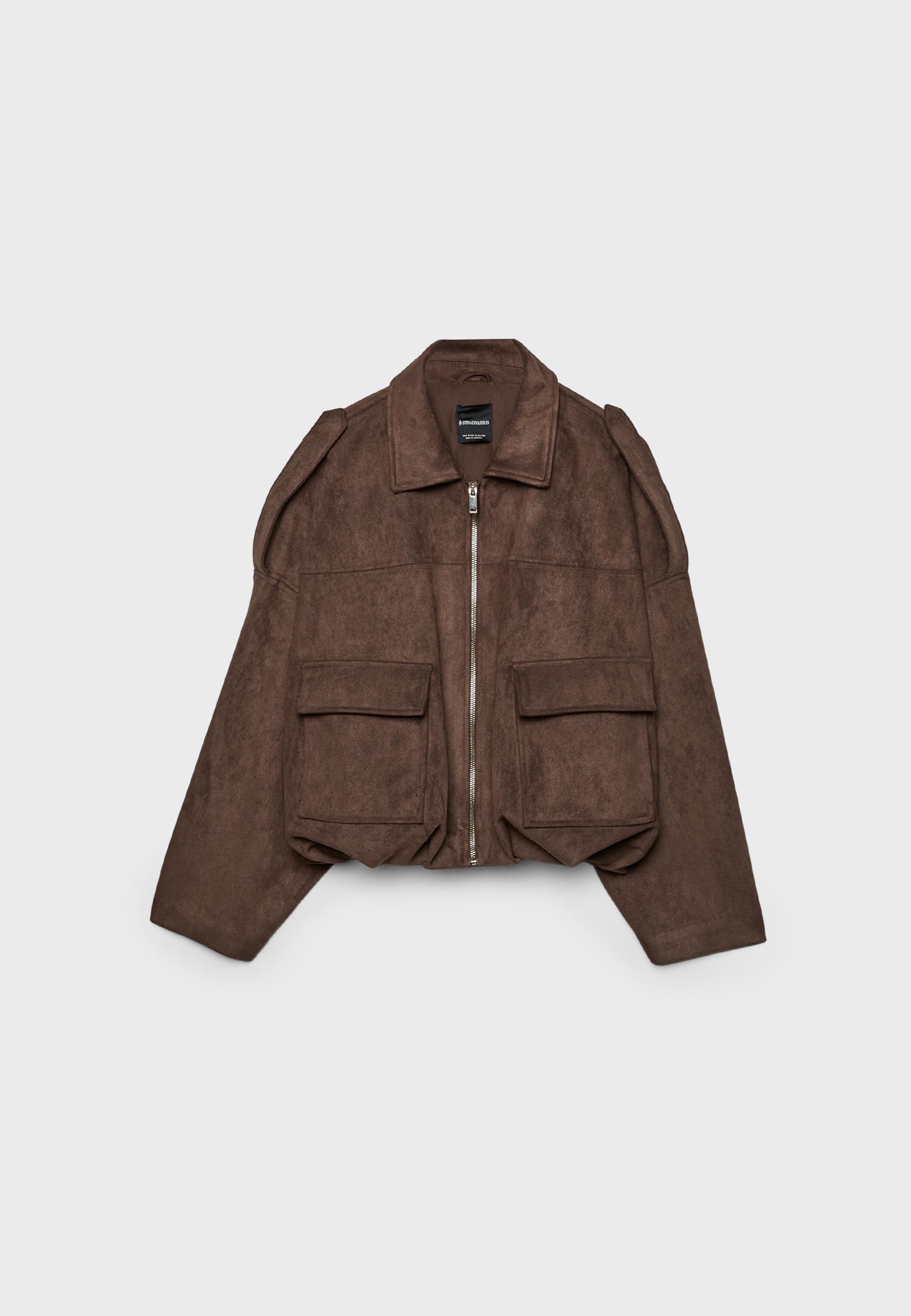 Faux suede bomber jacket - Women's fashion | Stradivarius Romania