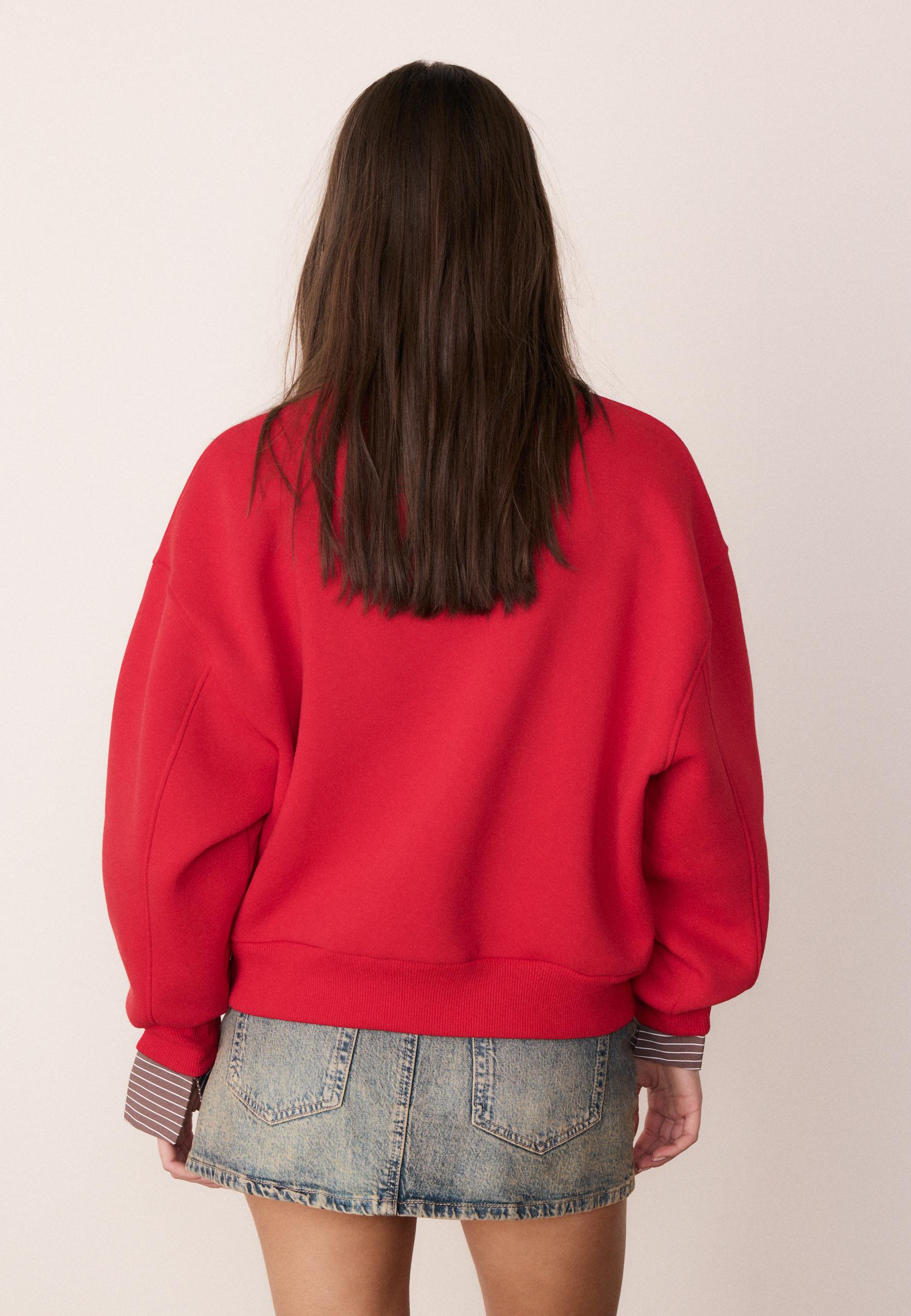 Embroidered Zip-Up Sweatshirt - Women's fashion | Stradivarius Romania