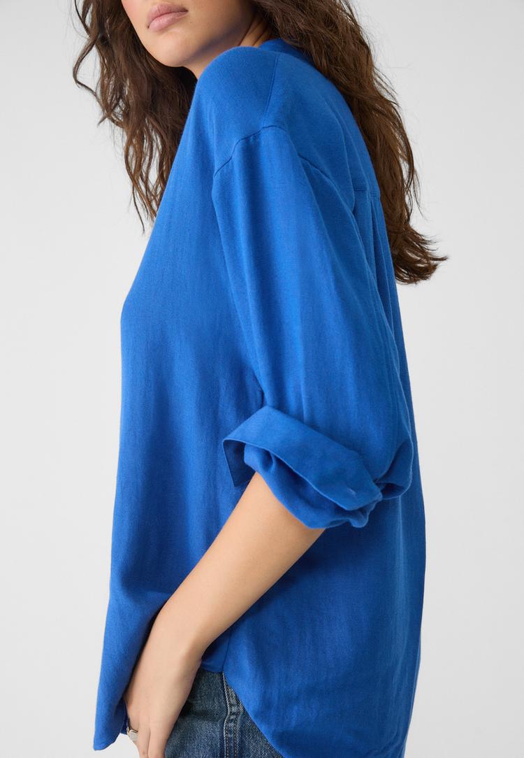 camisa fluida con lino