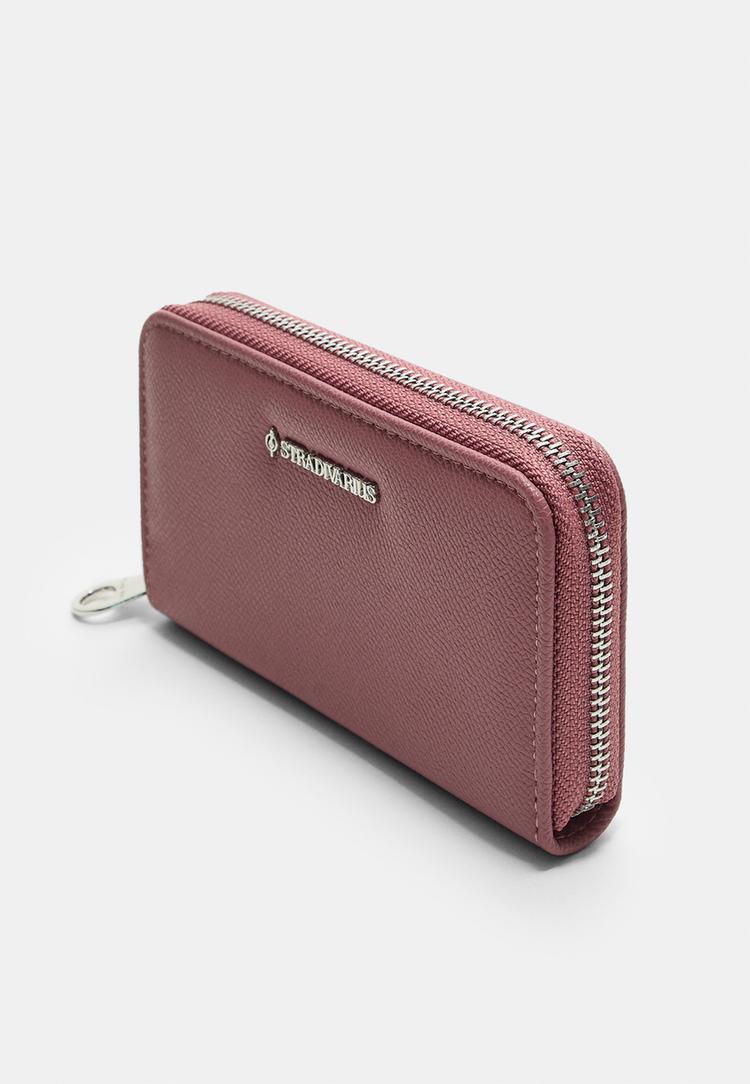 Stradivarius Ορθογώνιο Πορτοφόλι Με Φερμουάρ Μπορντό Os φωτογραφία