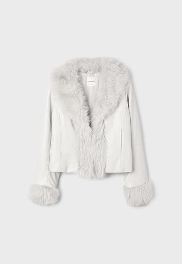 Faux fur collar jacket — Vanilla 7