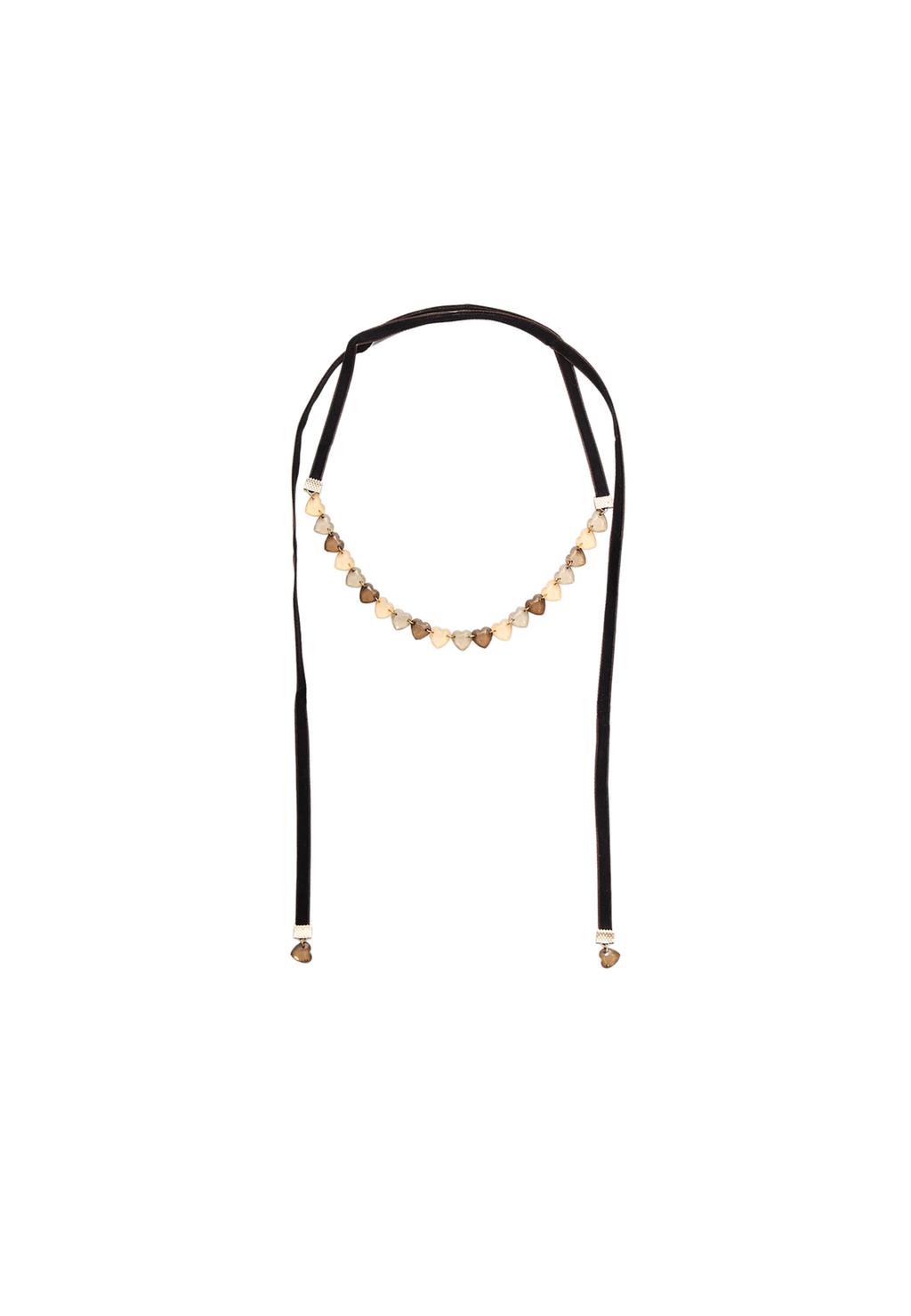 Velvet choker with hearts