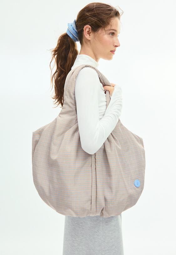 Stradivarius Quilted Maxi Bag Sky Blue Os