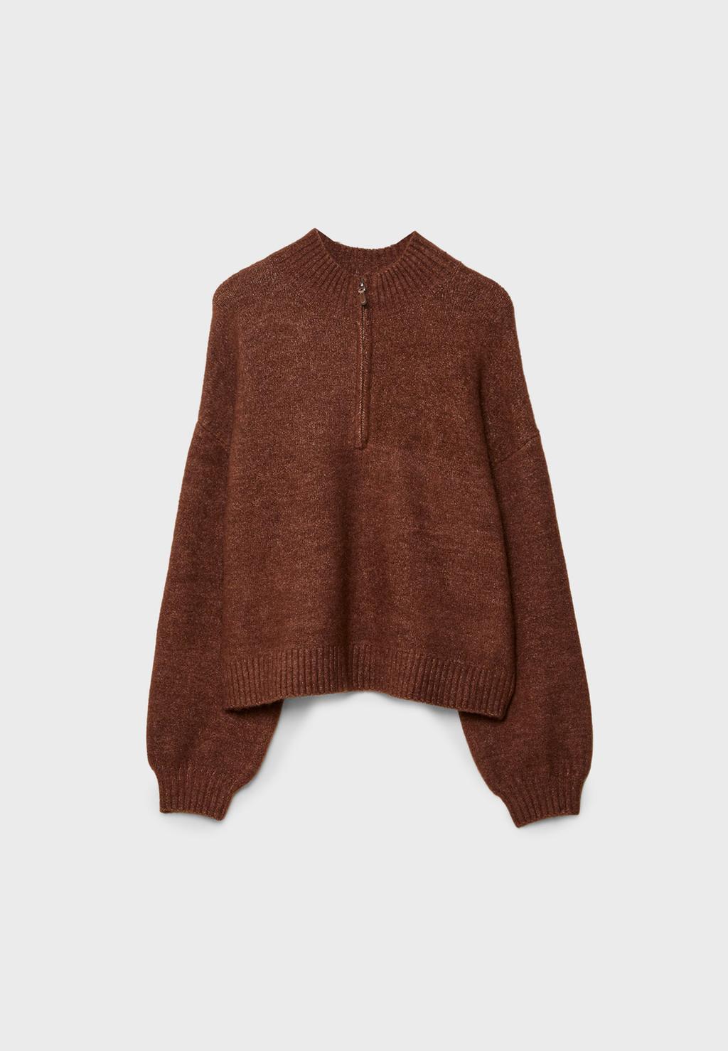 Sweter dzianinowy z zamkiem błyskawicznym