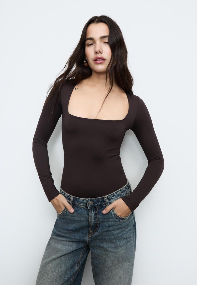 body poliamida escote cuadrado