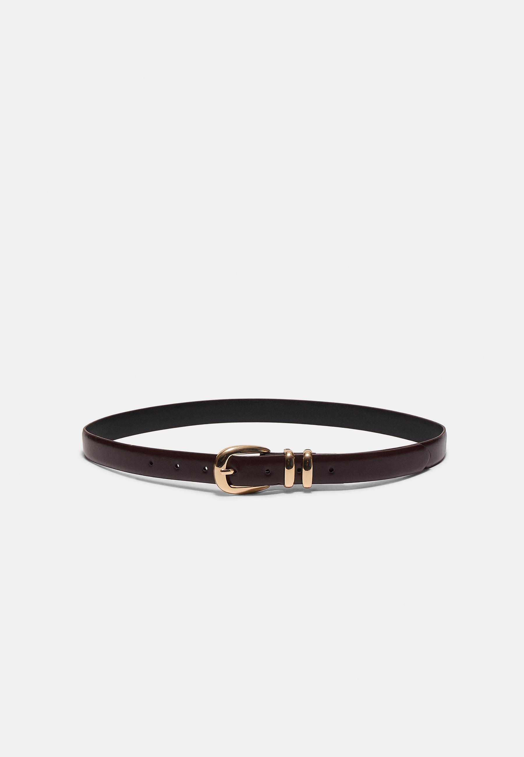 Stradivarius Basic parlak suni deri kemer