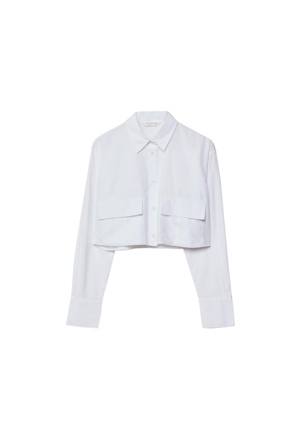 Camisa popelín corta bolsillos