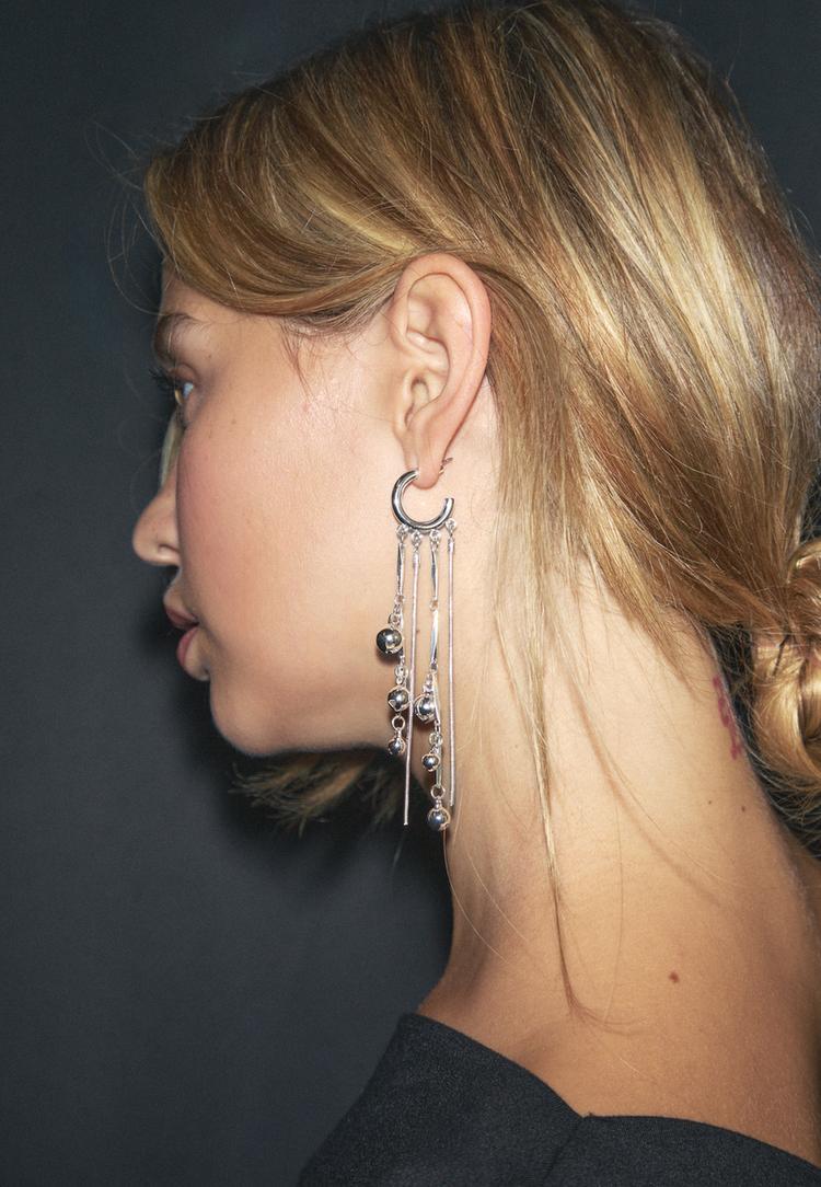 long beaded hoop earrings