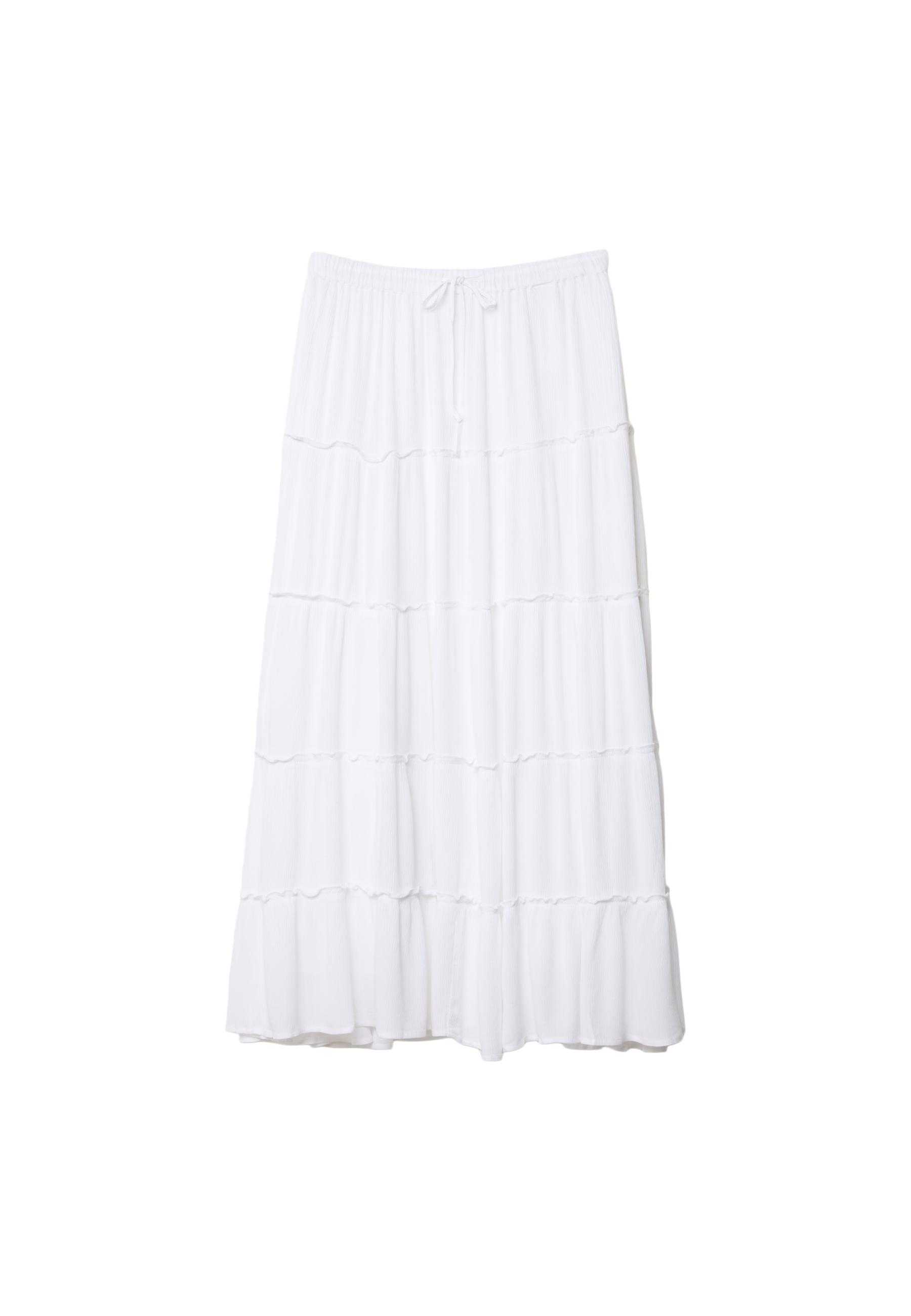 Flowing panelled midi skirt — White