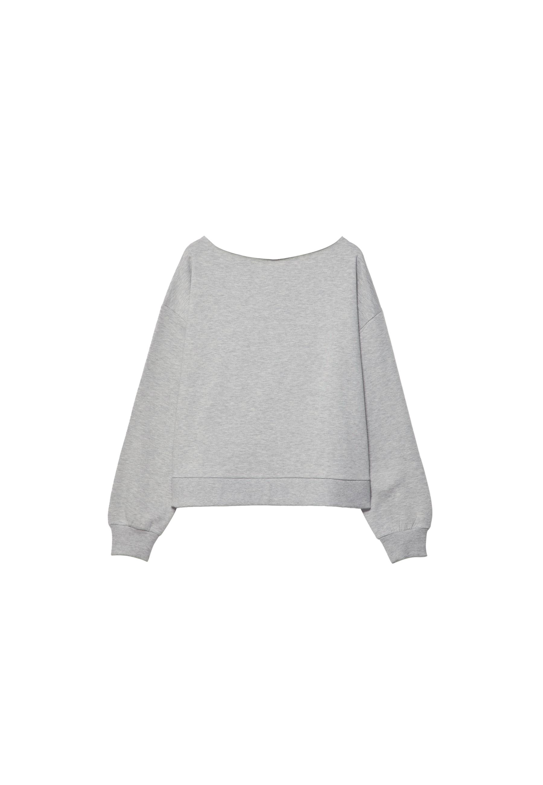 Basic off-the-shoulder sweatshirt — Grey melange