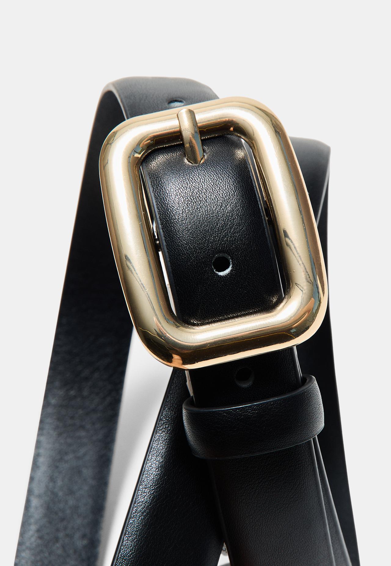 Chunky buckle belt — Black