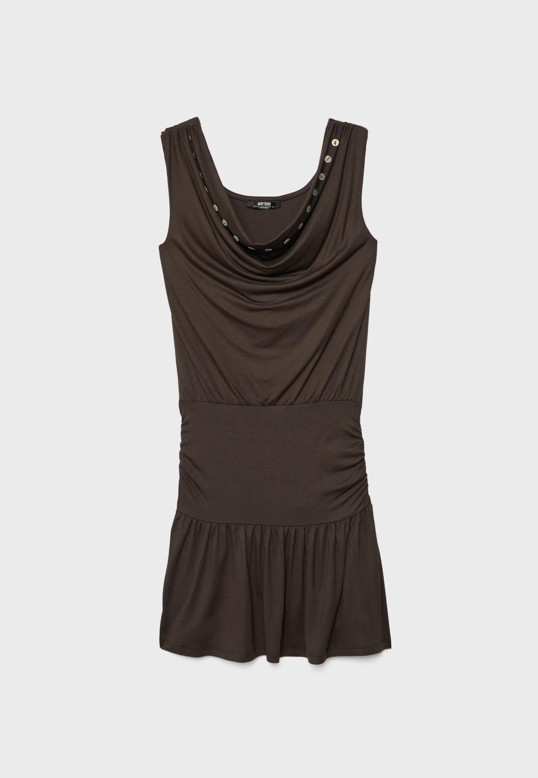 Multi-way dress with buttons — Brown