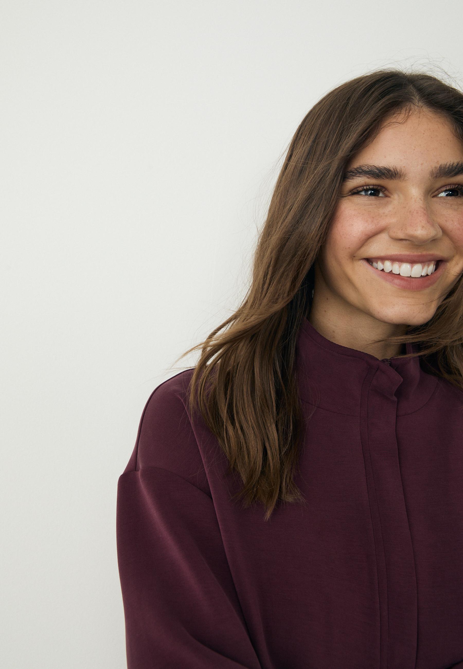 Soft-touch zip-up sweatshirt — Purple