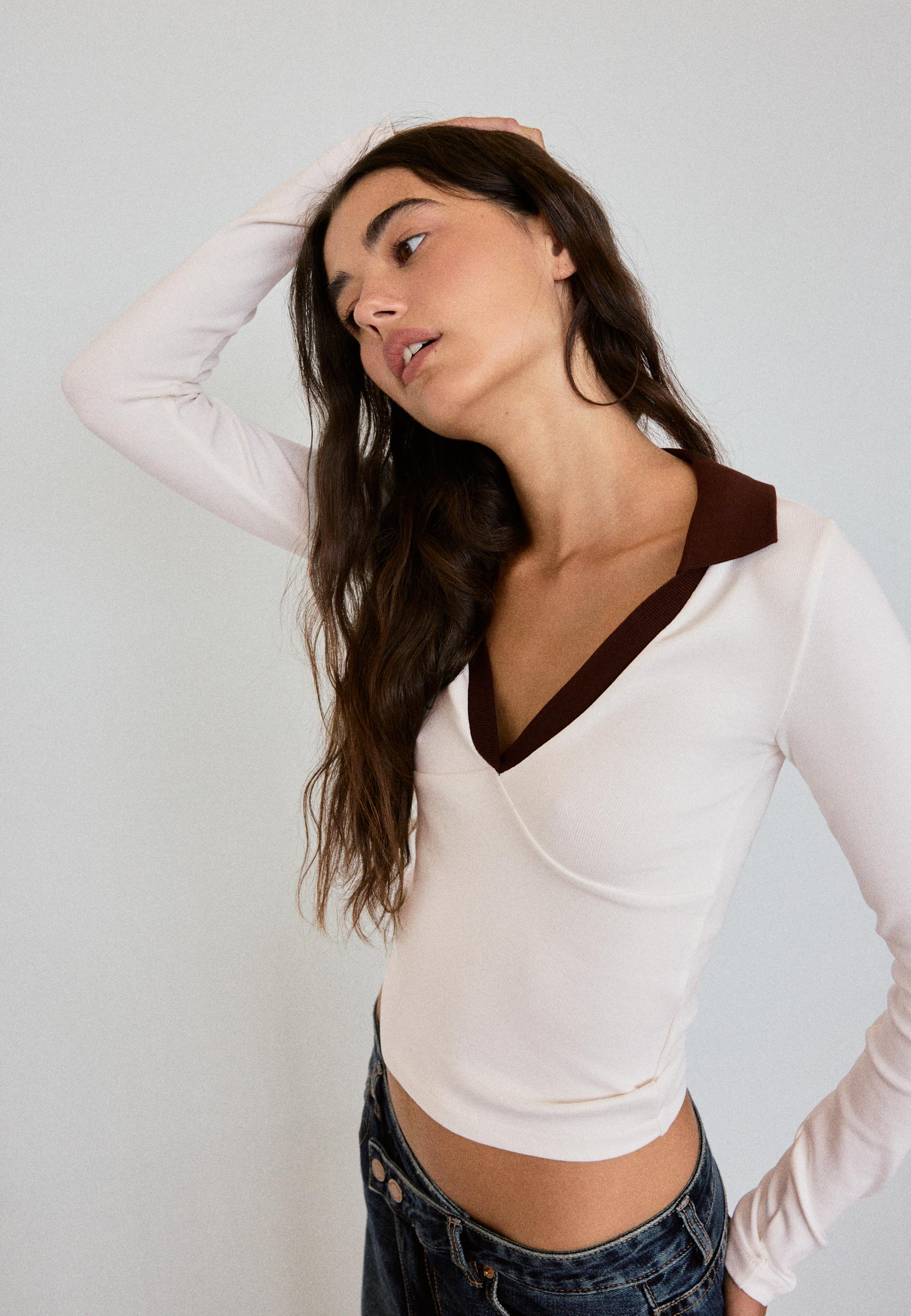 Stradivarius B03 Esnek polo t-shirt görsel 7