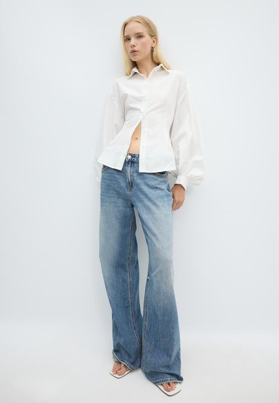 chemise popeline manches bouffantes