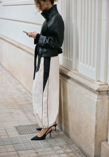 Contrast jogger trousers — Ecru 5