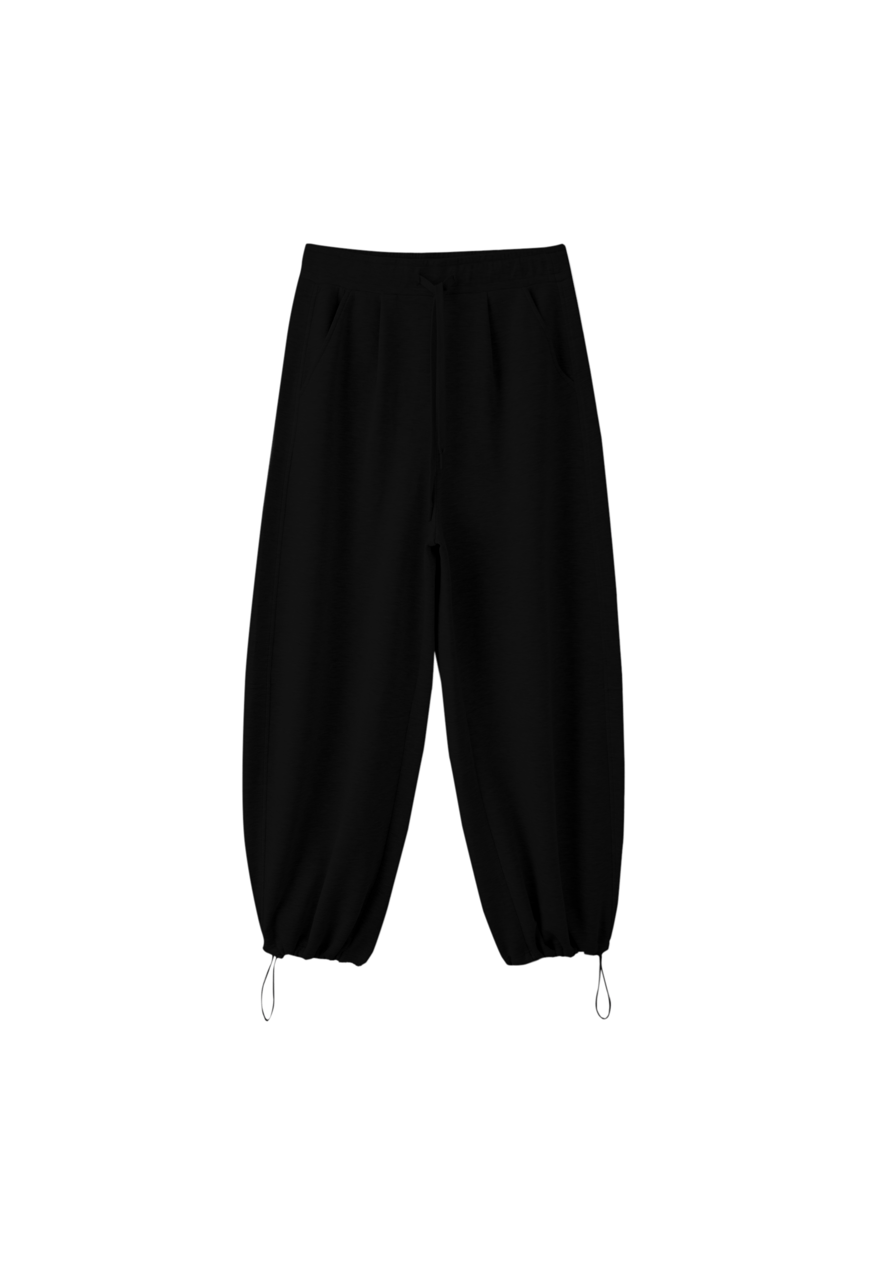 Soft-touch barrel joggers with stoppers — Black