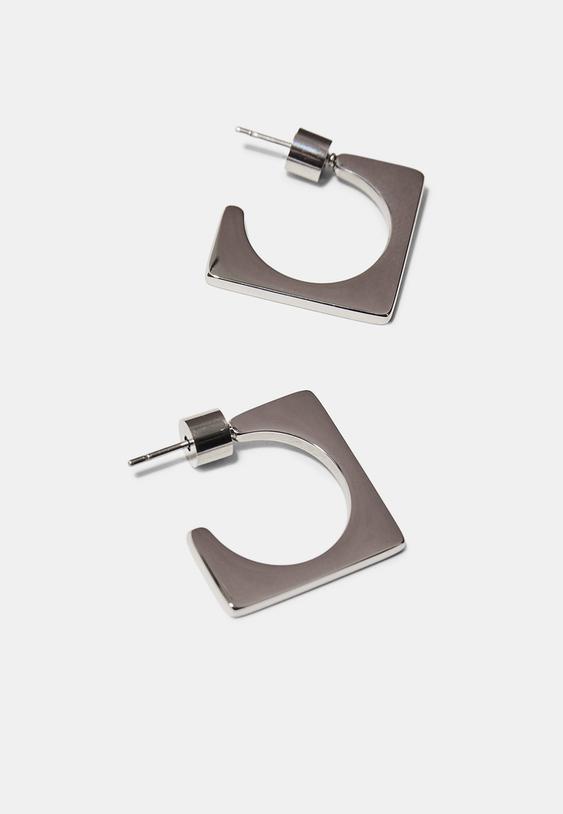 Stradivarius Set Of 2 Waterproof Earrings Grey Os