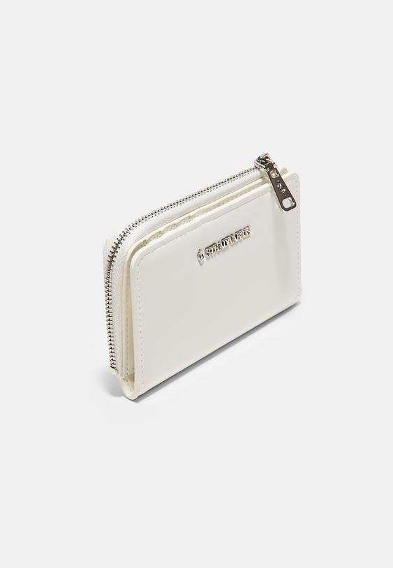 Stradivarius Leather Effect Card Holder White Os