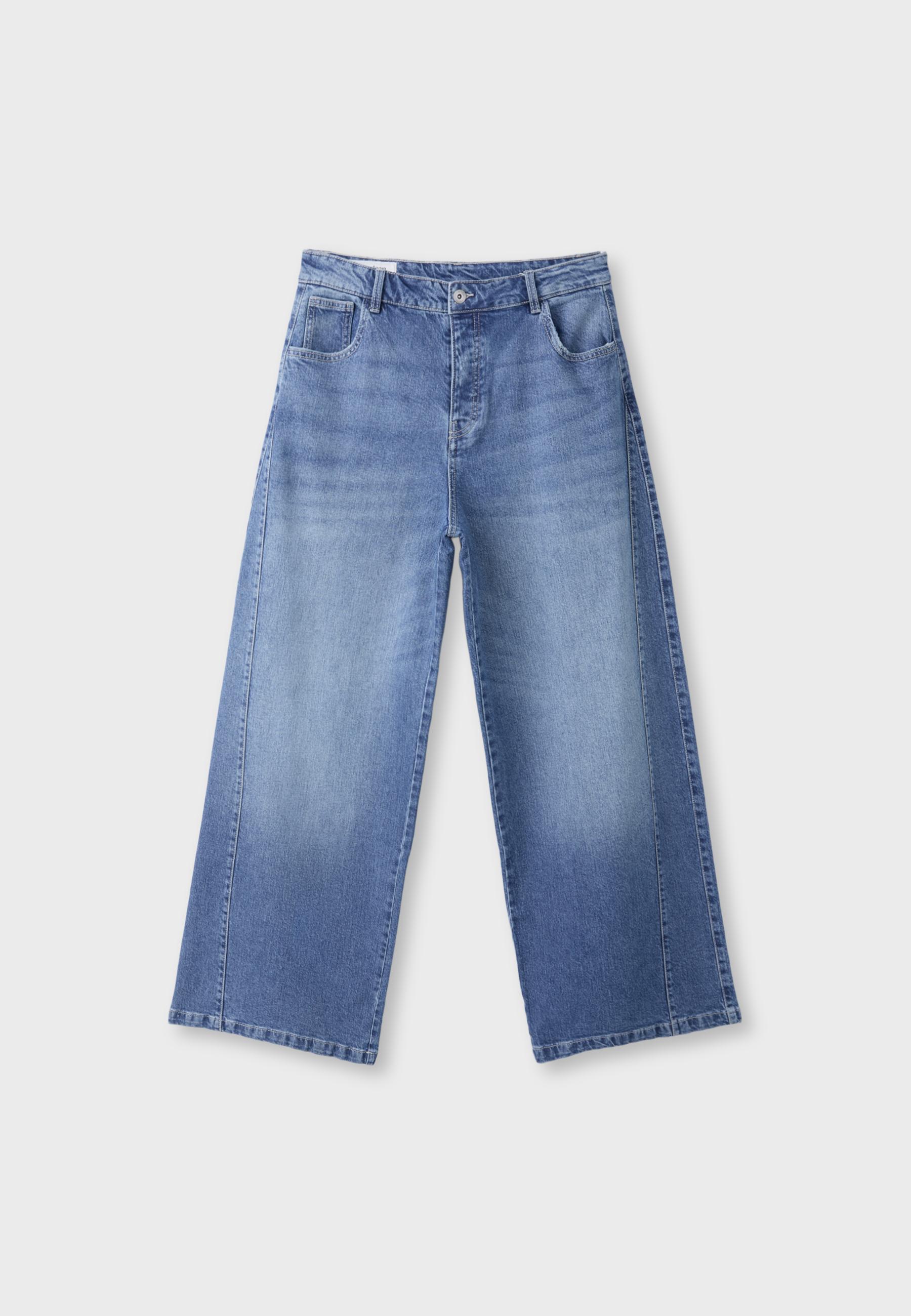 Low-rise super wide-leg jeans — MEDIUM BLUE DENIM
