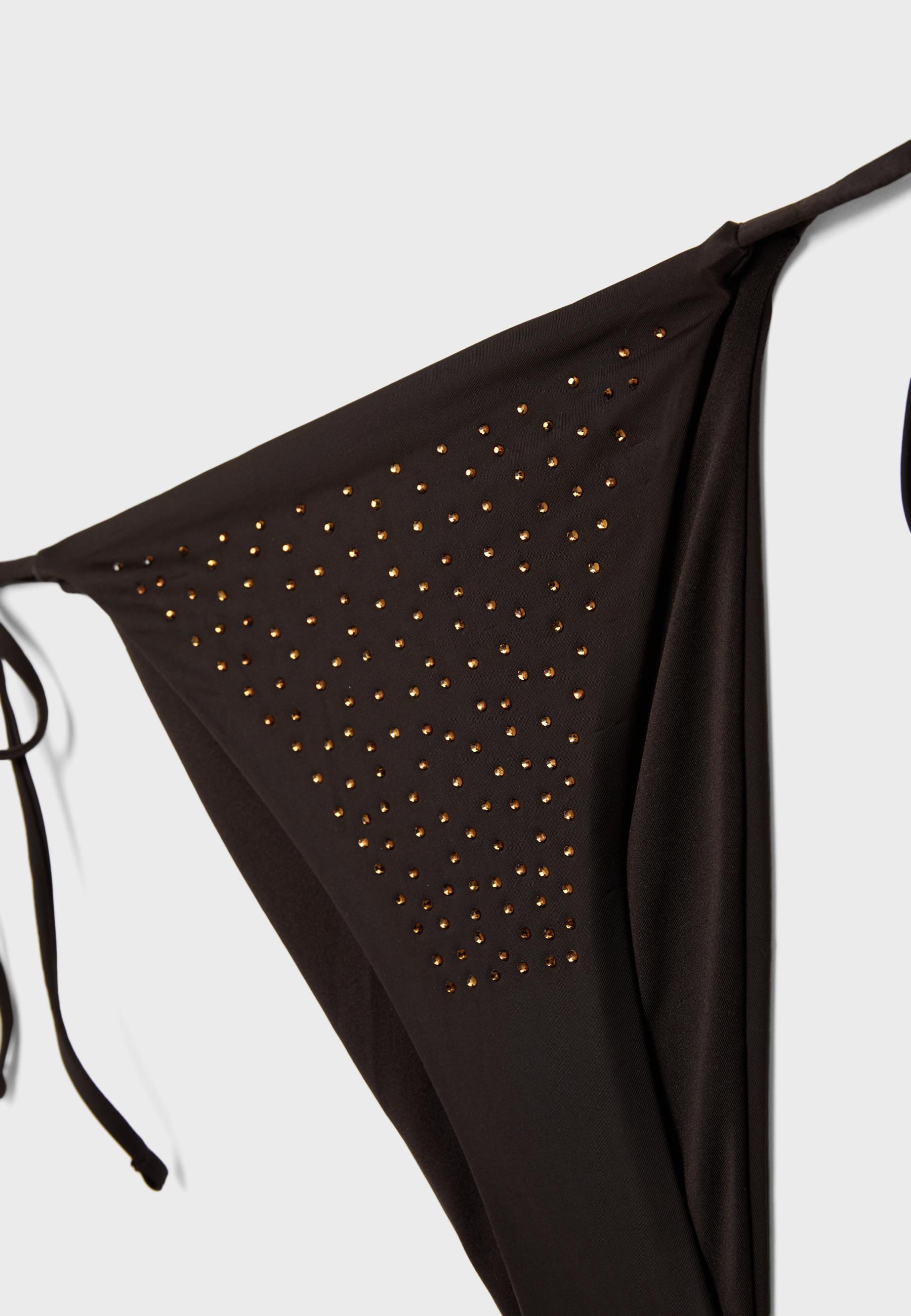 Shimmery Brazilian bikini bottoms — Brown (alternate view)