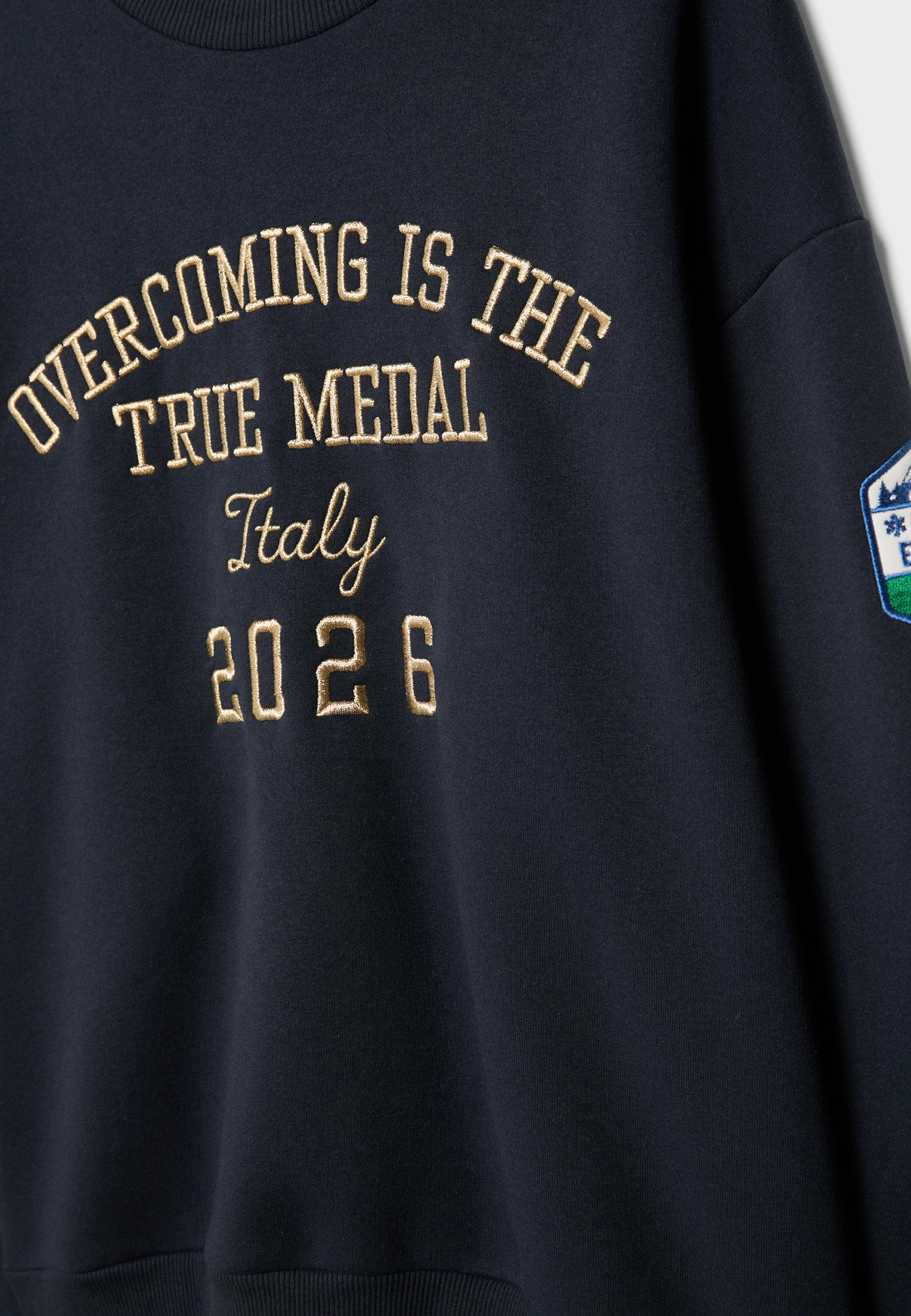 Embroidered Sweatshirt — Navy blue