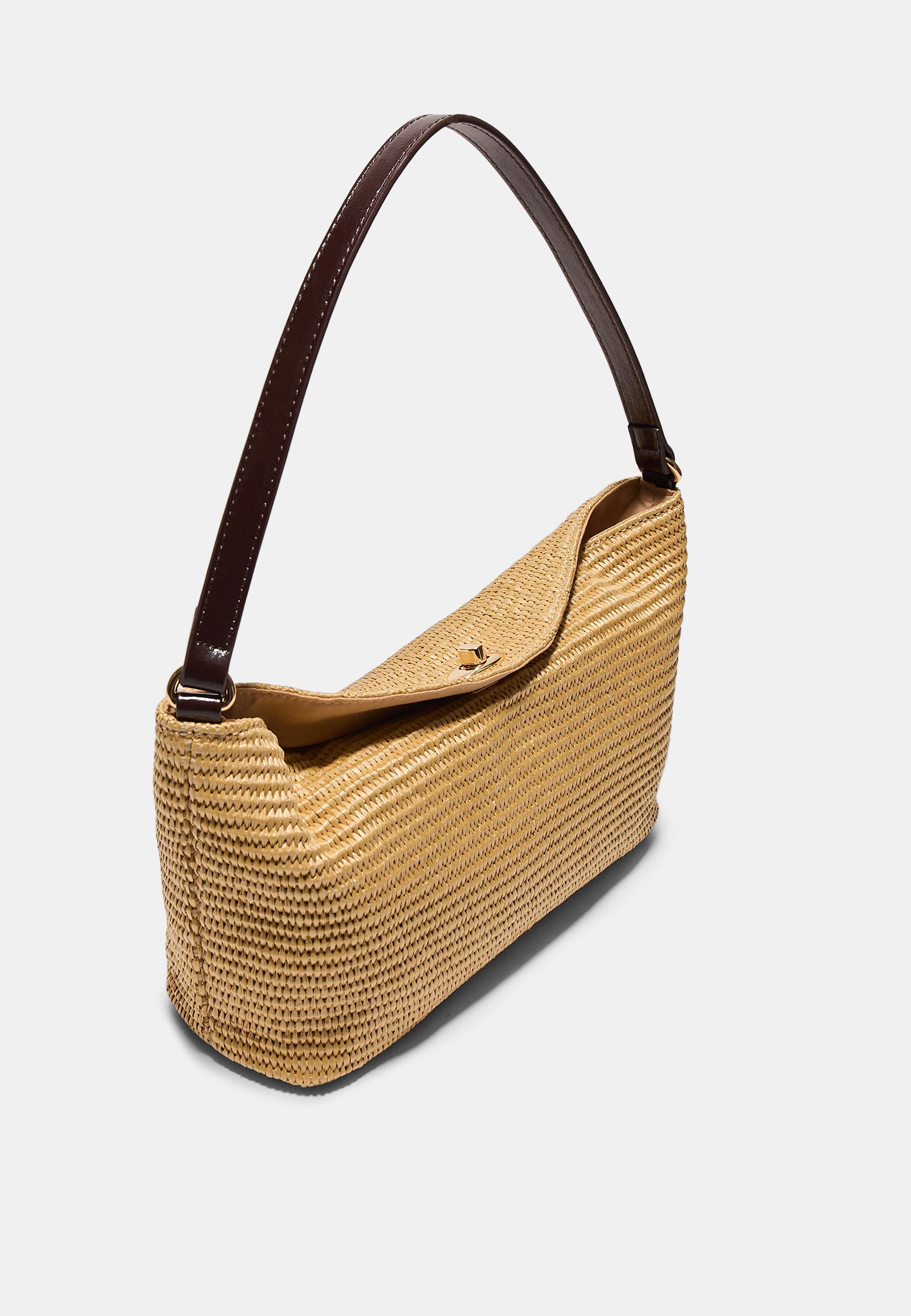 Crochet shoulder bag with metal fastening — Ecru