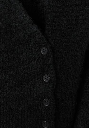 Cross-over button knit cardigan — Black 9