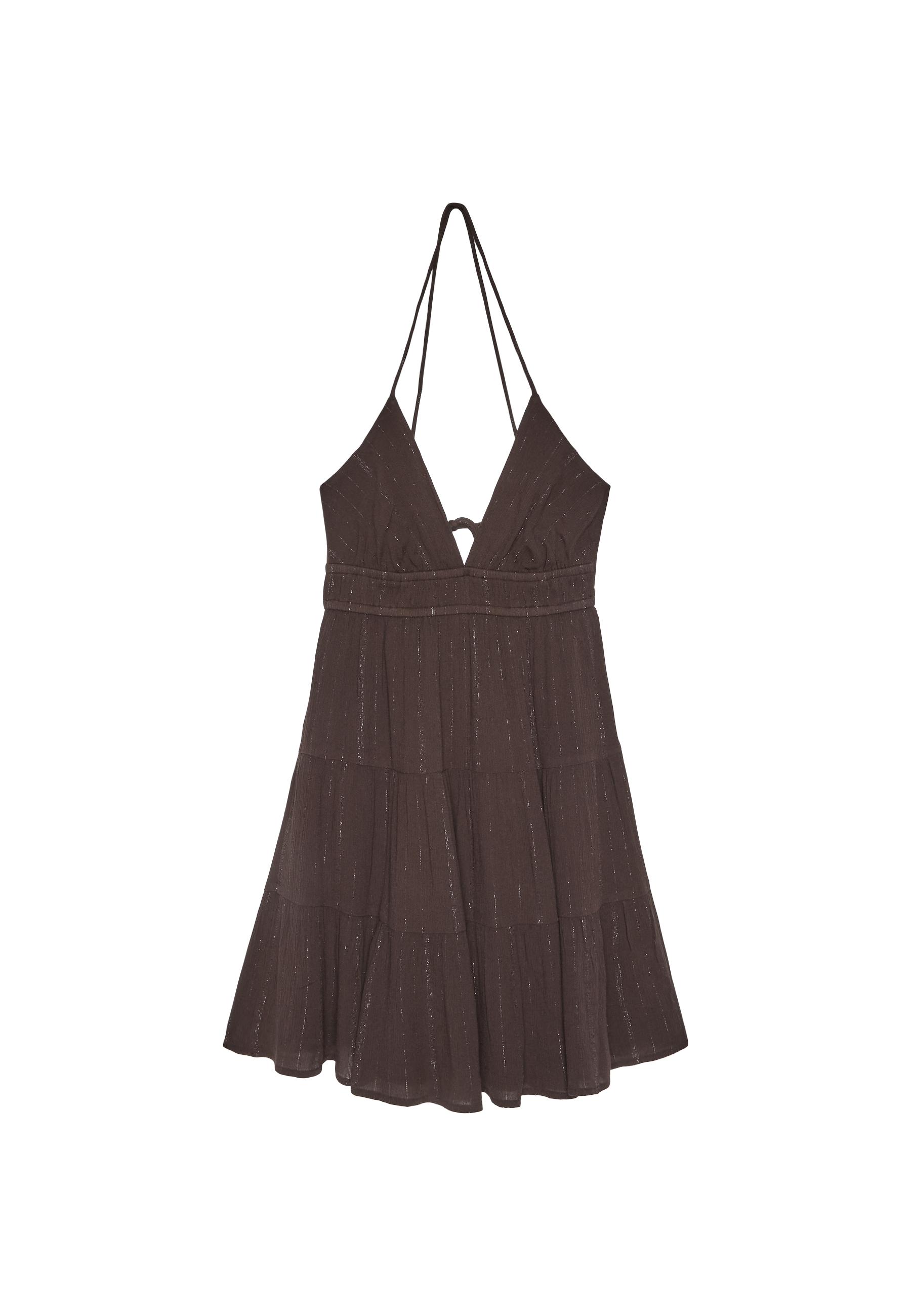 Short dress with open back — Brown