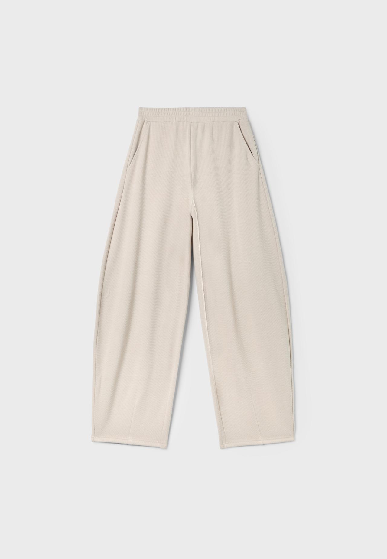Soft-touch barrel joggers — Stone