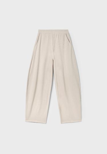 Soft-touch barrel joggers — Stone 7