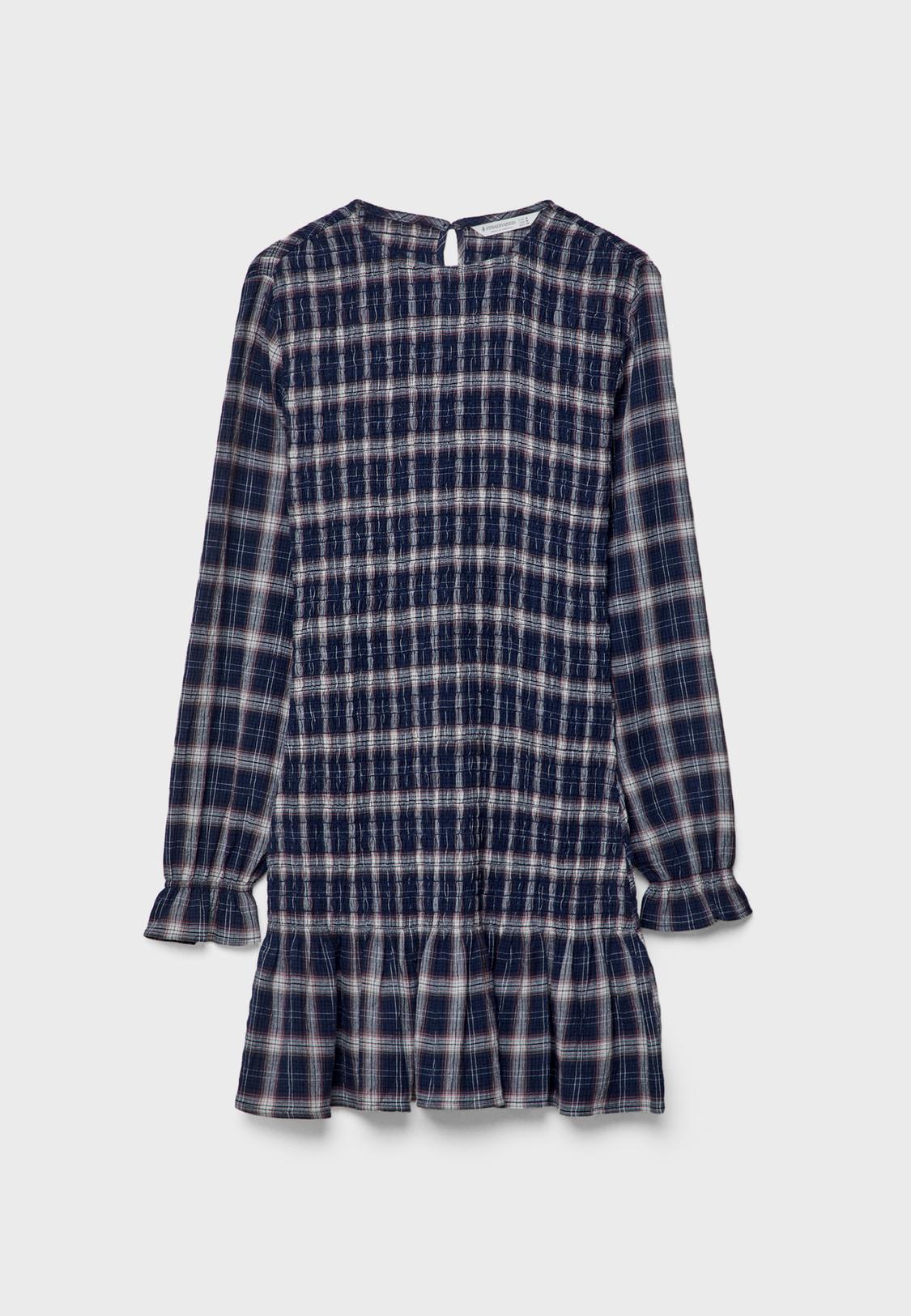 Short check dress with ruffles - Women's fashion | Stradivarius Algrie Short check dress with ruffles - Women's fashion | Stradivarius Algrie
