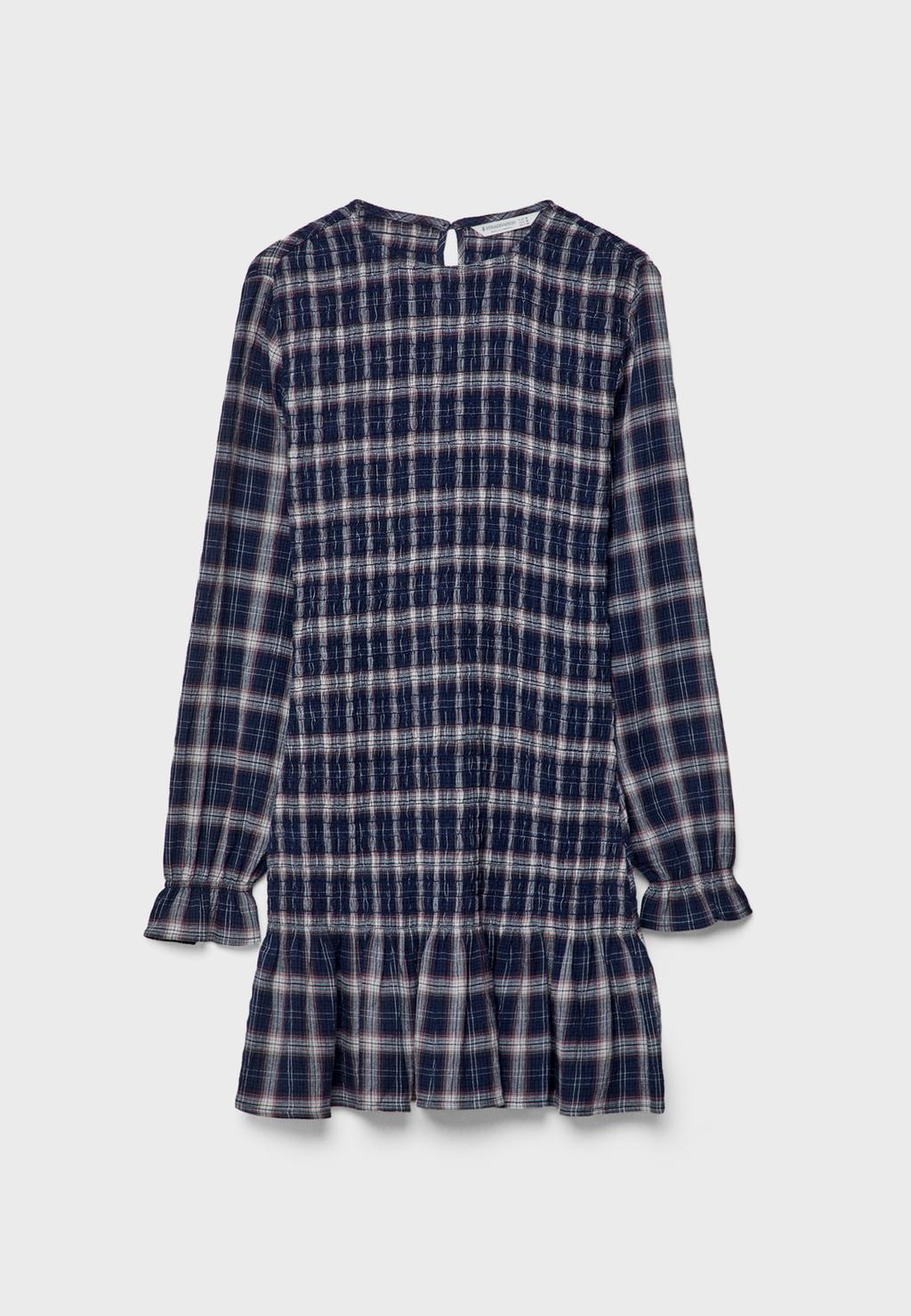 Robe courte à volants à carreaux