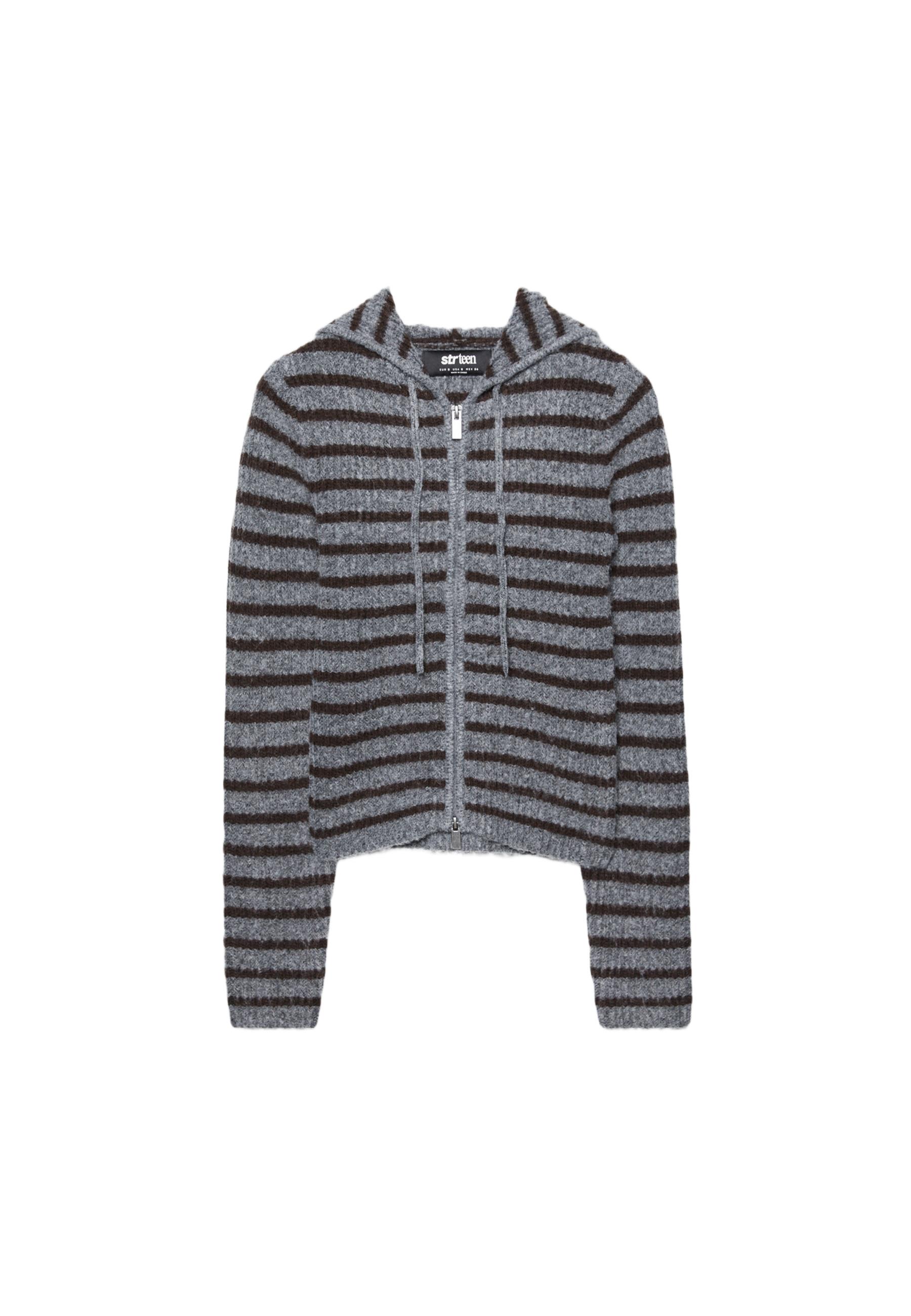 Knitted zip-up jacket — Dark grey