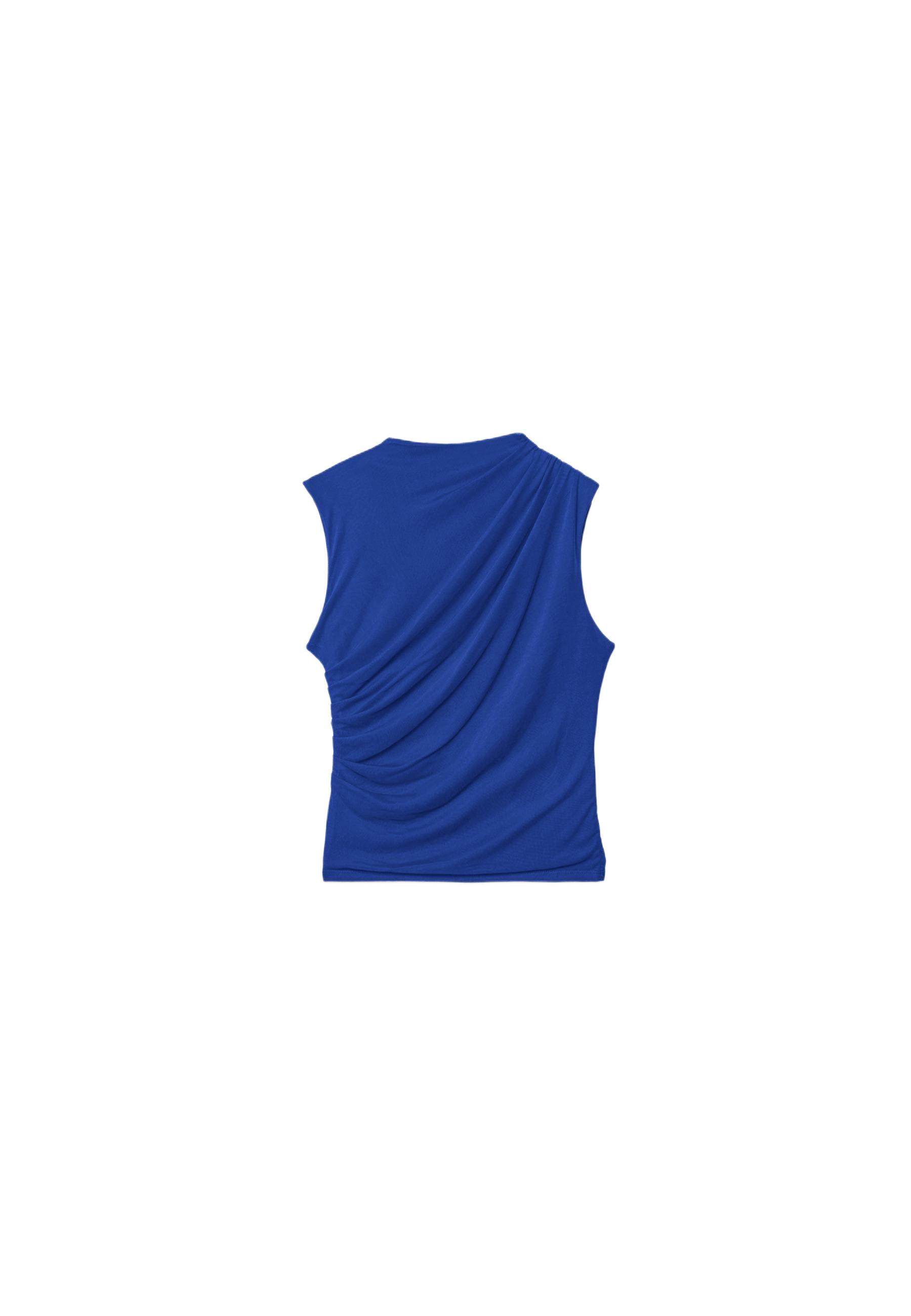 Gathered tulle T-shirt — Electric blue