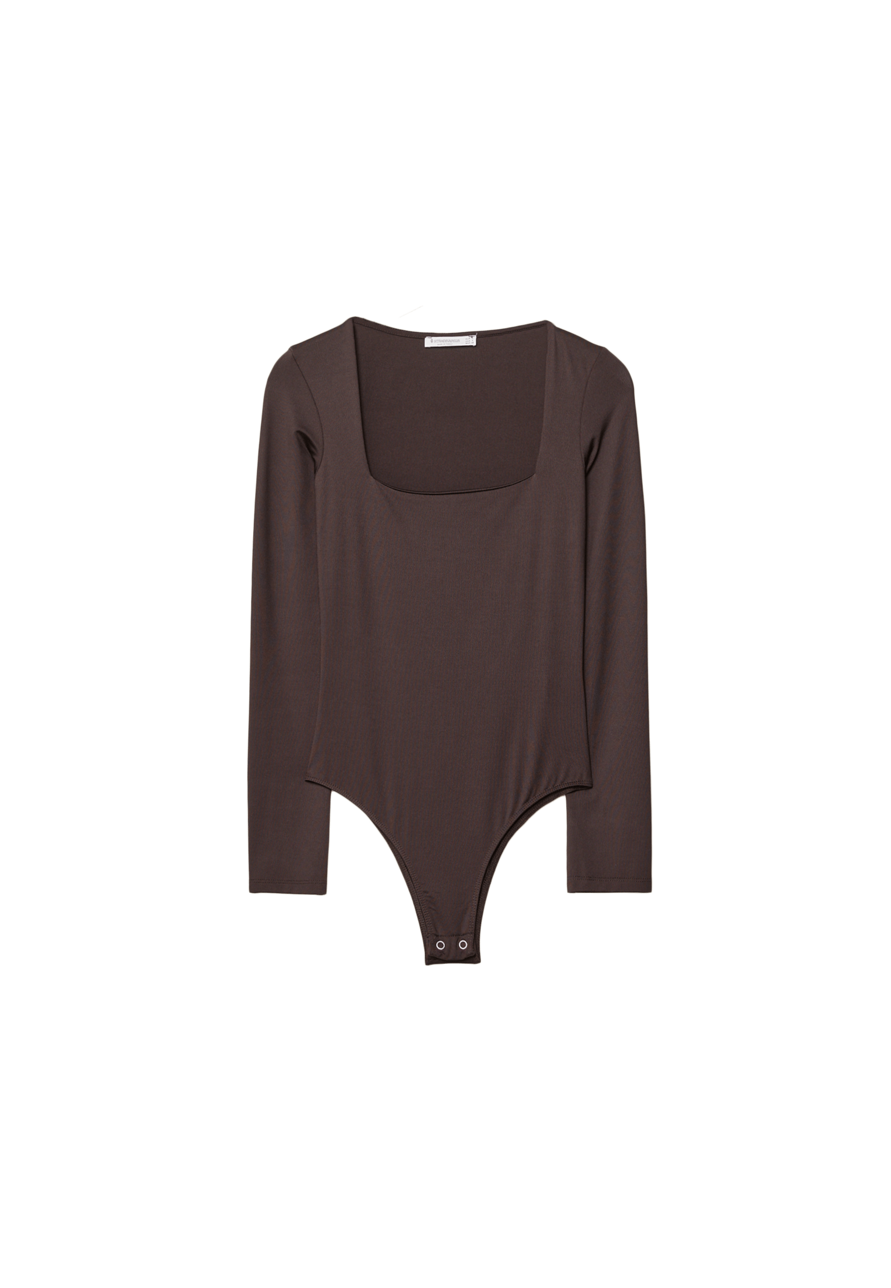 Long sleeve square neck bodysuit — Brown