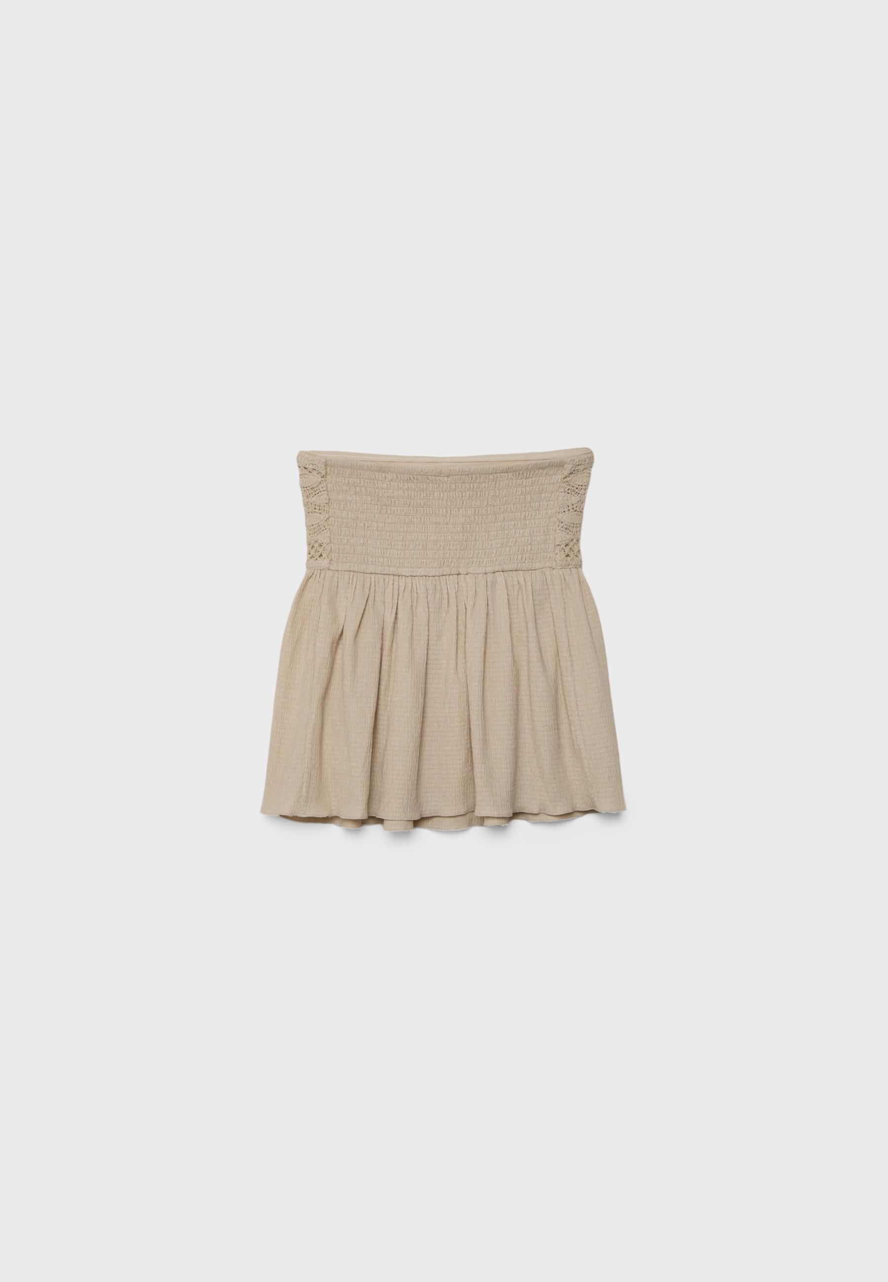 Crochet bandeau top — Stone