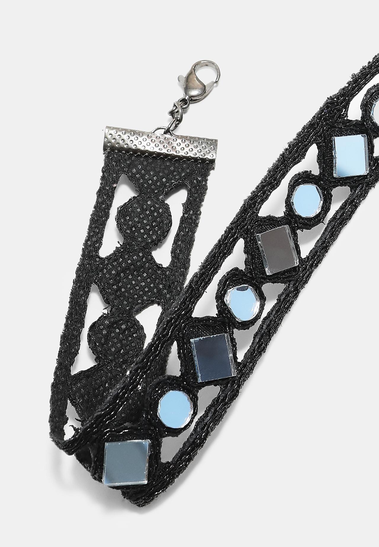 Mirror choker necklace — Black