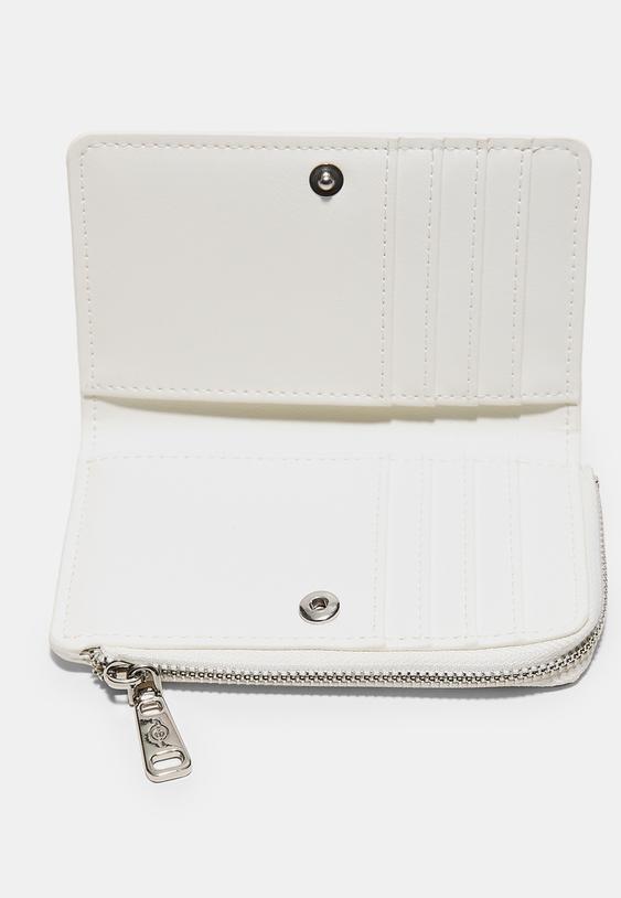 Stradivarius Leather Effect Card Holder White Os