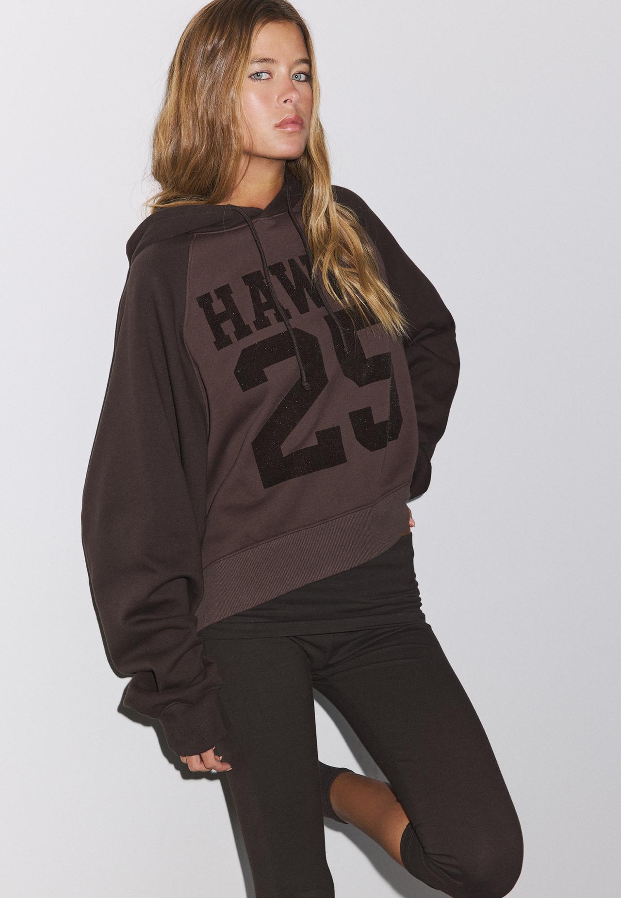 Positional contrast sweatshirt — Brown