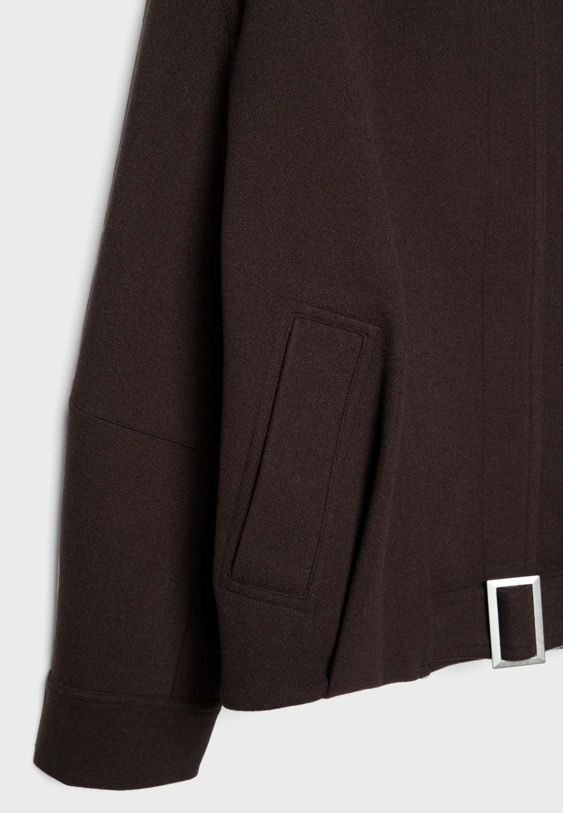 Oversize soft-touch bomber jacket — Brown