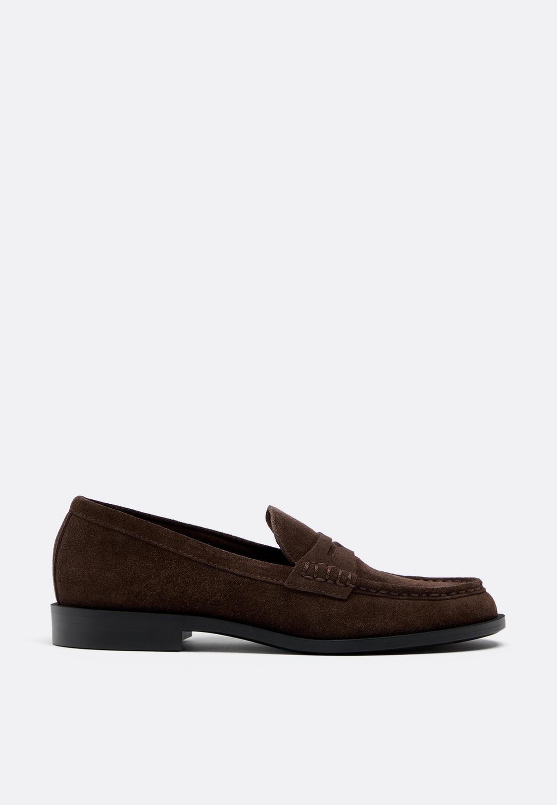 womens brown dress loafers Women's Kacey Penny Loafer - Dark Natural Leather right mix of polish and ease ECCO Dress Classic 15 Loafer