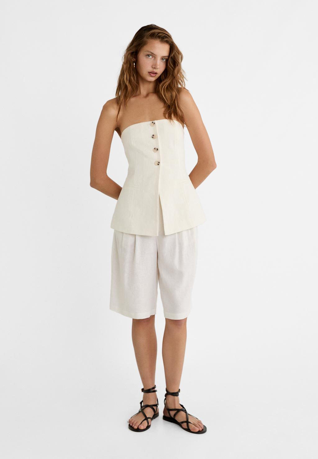 Top bustier à boutons