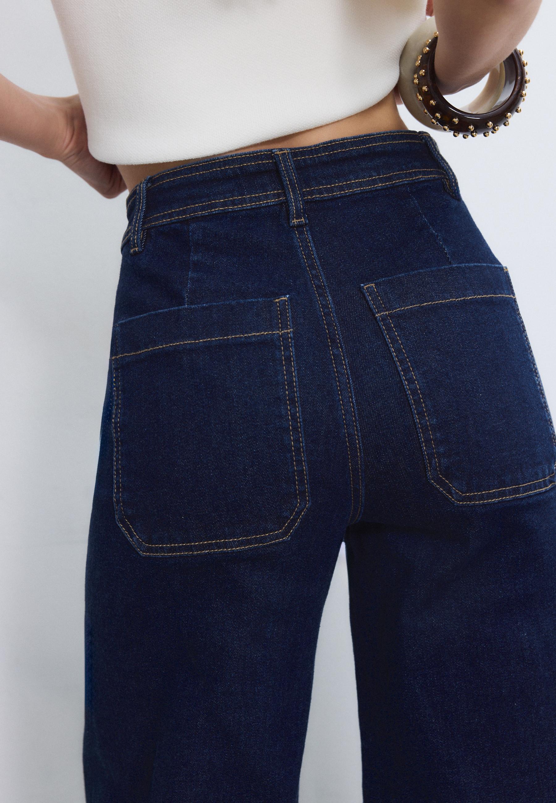Straight-leg jeans with pockets — RINSE BLUE DENIM
