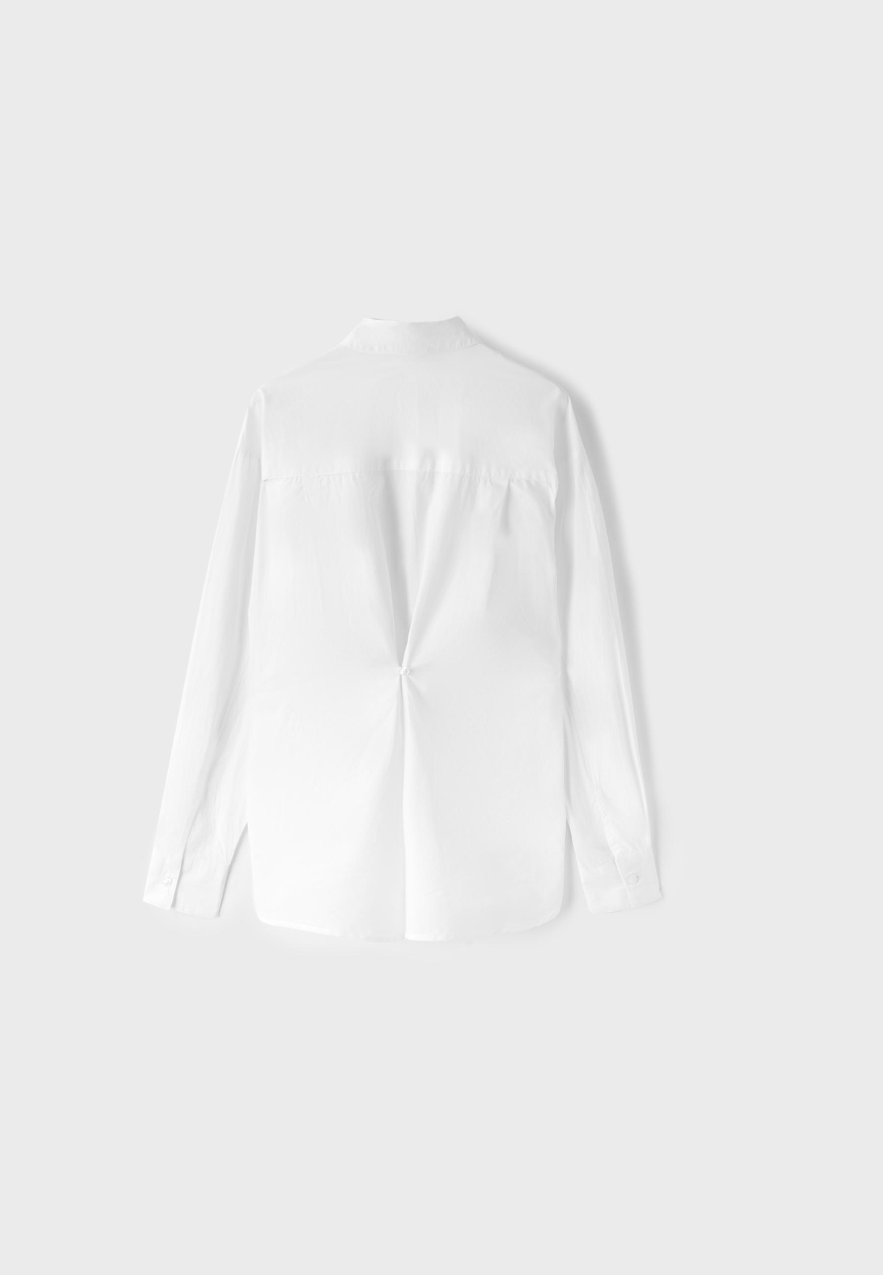 Adjustable regular poplin shirt — White