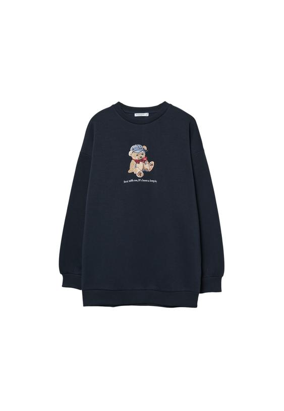 Ayı işlemeli sweatshirt_8